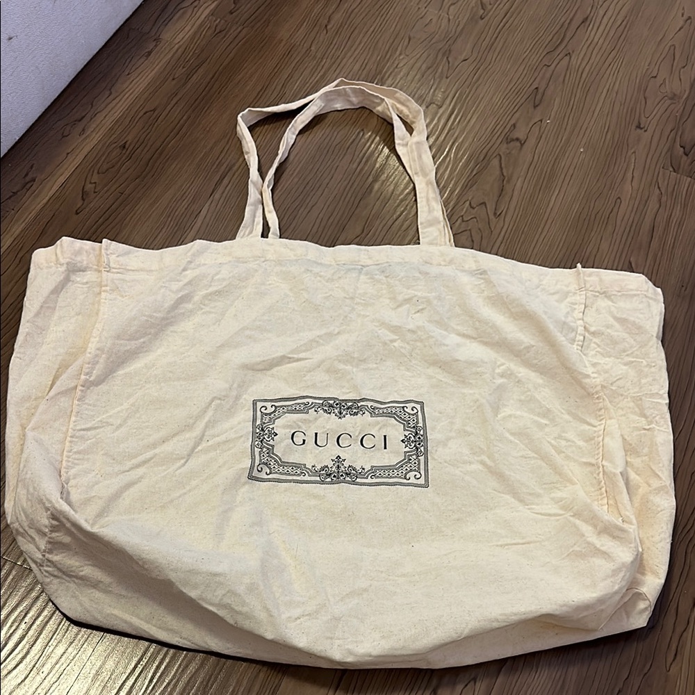 Gucci Cream Canvas Tote with Vintage Patch